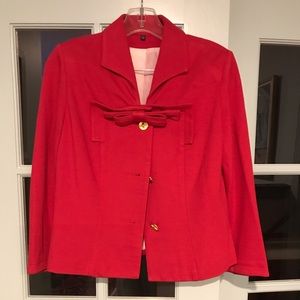 Cabi Collection red Beau bow blazer #3035 cropped size 2